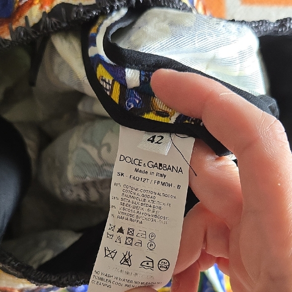 Dolce & Gabbana Black Blue Graphic Skirt, Authentic, Italian Chic, Riviera Style - Picture 10 of 10